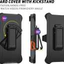 Case for iPhone 16 Pro Max(2024), 3-Layer Super Full Heavy Duty Rugged Case Belt Clip Holster Kickstand Protective Case Cover for iPhone 16 (Black Orange with Clip, iPhone 16 Pro Max)