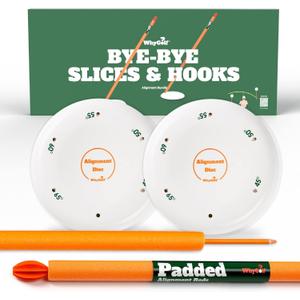WHYGOLF Alignment Discs & Padded Golf Alignment Rods  Versatile Golf Training Aid for Swing Plane, Path, Posture & Setup  Easily Adjust Angles for Better Accuracy