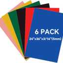 6PACK Foam Board Bright Color 24x363/16 inches,5MM Poster Board for DIY Project, Double Sided, Rigid, Sign Board Foamboard for Crafts, Art, Display Use