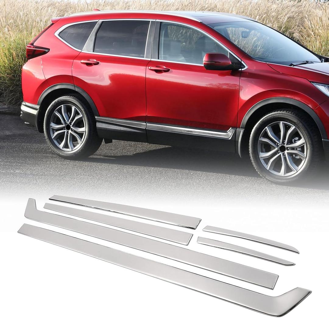 6PCS Chrome Body Side Molding Trims Compatible with Honda CRV CR-V 2017 2018 2019 2020 2021 2022 Side Body Protector Cover Trim Stainless Steel Trim