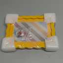 THKRLOF 5x7 Picture Frame with Mat for 4x6, Wavy Edge Wooden Real Glass Photo Frame for Tabletop and Wall Hanging, Yellow, 1 Pack