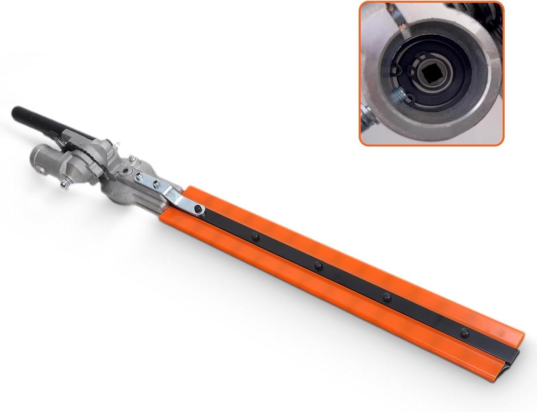 Hedge Trimmer Head, Double Blade Backpack Hedge Trimmer Head, 26mm Hedge Trimmer Blade Attachment Replacement Parts, 65 Manganese Steel Aluminum Alloy Hedge Head for Brush Cutters Garden Trimmers (square hole)