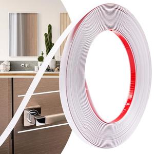 JSIWOTH 0.39in × 40Ft Peel and Stick Wall Molding Trim - Flexible Self Adhesive Molding Trim for Walls, Edges, Borders, Window Frames, Backsplash Tiles - White (Paintable) Waterproof Trim