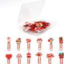 12PCS Heart Paper Clips for Valentine's Day Pink Paper Clips Fanncy Paperclips Colorful Paperclips Girlfriend Wife Gifts for Valentine's Day Wedding Anniversary Romantic Gifts for Her