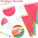 Preboun 164 Feet Pastel Pennant Banner Bunting Pennant Banner Garland 120 Pcs Pastel Triangle Flags on a String for Baby Shower Birthday Graduation Wedding Hanging Decorations(Unicorn Color)