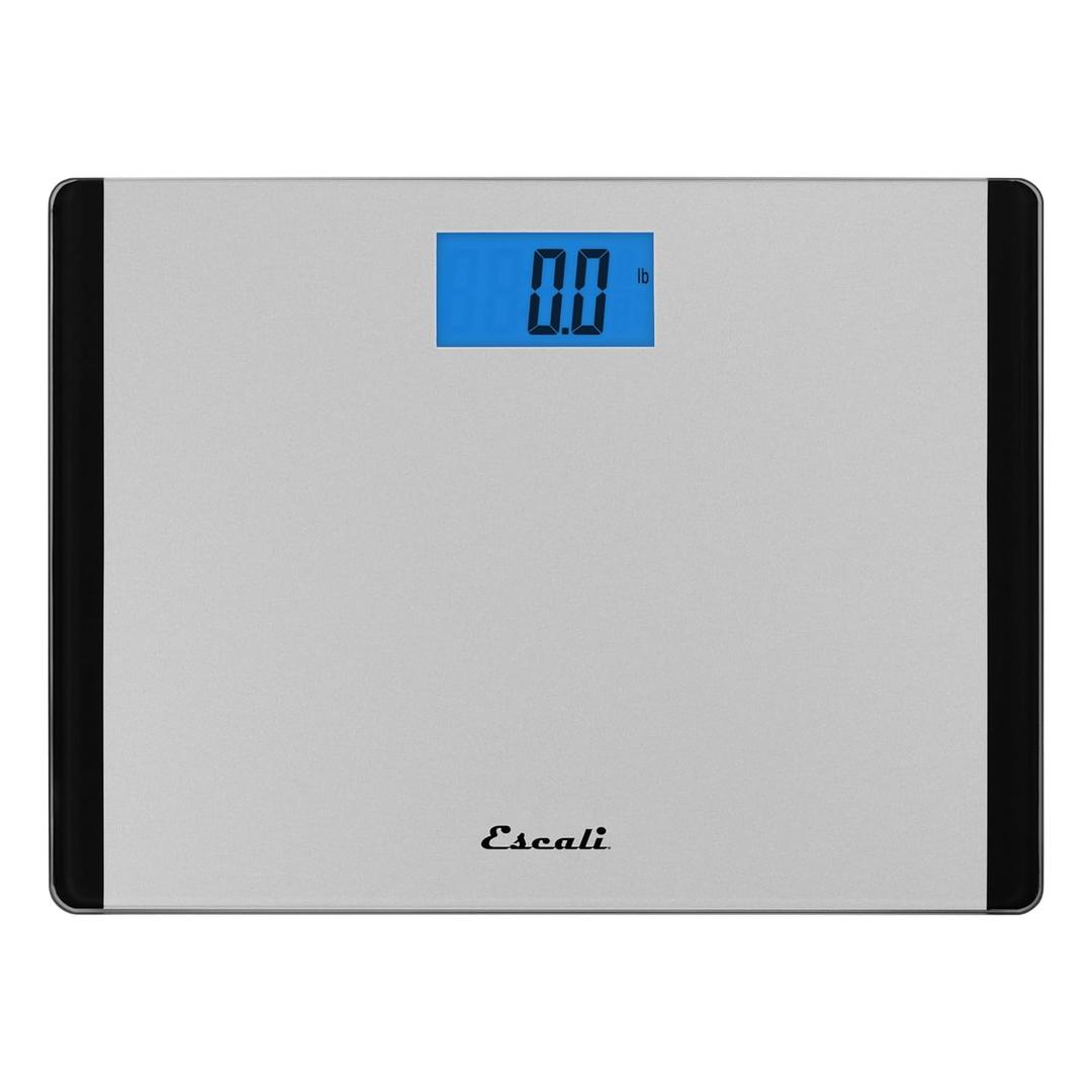 Escali Detecto D119 Low Profile Extra Wide Body Weight Bathroom Scale, Digital LCD Display, 440lb Capacity, 1 Count (Pack of 1), 16" L x 12" W x 1" H, Black and Grey