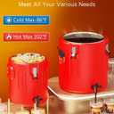Insulated Beverage Dispenser 3.5 Gallon- Ice and Hot Drink Dispenser with 304 Stainless Steel Interior and Spout, Portable Hot Water Dispenser, Outdoors Cooler Jug for Camping Party Sports, 13 Liter