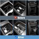 5Pcs Center Console Organizer Tray Compatible for Tesla Model Y Accessories 2025 2024-2021 Armrest Hidden Drawer Storage Box Cup Holder (Not Compatible for Model 3 Highland & Model y Juniper)-Gray