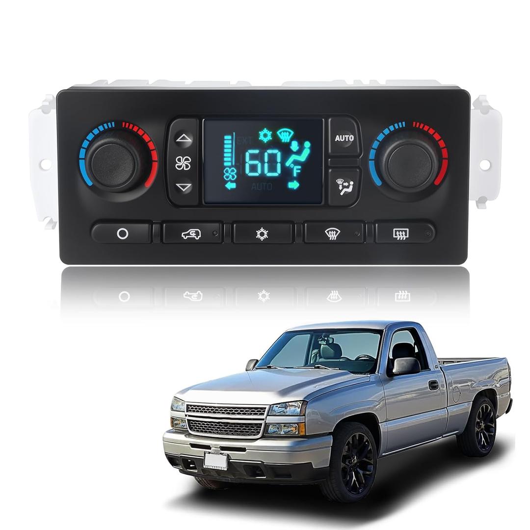Climate Control Module Compatible with 2003-2007 Chevy Silverado Tahoe Suburban, GMC Sierra Yukon 1500 2500 3500, Cadillac Escalade Buick Rainier. Ac Control Panel Replace 599211XD 15832311
