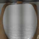 Mayfair Padded Toilet Seat with Chrome Hinges, Soft Vinyl over Wood Core Seat, Made in USA, Elongated, White