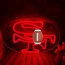 Football Rugby Sports Team Neon Sign Suitable for S. F Logo Neon Sign for Wall Decor USB Powered Dimmable Led Light Up Signs for Bedroom Men Cave Home Bar Birthday Party Decor Xmas Gifts for Kids
