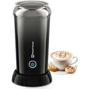 Maestri House Milk Frother, 3-in-1 Hot & Cold Mik Frothing Steamer, 8.12OZ/240ML Touch Control Foam Maker, Compact Space-saving Design for Latte, Cappuccino and Warm Milk (Black)