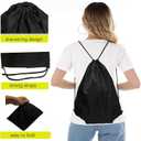 CAIHONG 100 Pack Drawstring Backpack Black Bulk Drawstring Bags Nylon String Backpack Gym Cinch Sack Backpack Sport Bag Draw String Party Bags for Men or Women