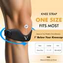 JHVW Silicone Patellar Tendon Support Strap 2-Pack, Knee Brace for Women Men, Adjustable Non-Slip Patella Band Support (Black)