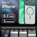 Magnetic Shockproof for iPhone 17 Pro Case,Upgraded[Camera Protection][Compatible with Magsafe][Non-Slip][Mil-Grade Protection] Slim Translucent Matte Phone Case for iPhone 17 Pro,Pine Green