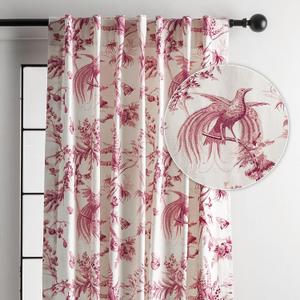 Maison d' Hermine Curtains for living room 100% Cotton 84 inch length One Panel Light Filtering Toile Curtains for Bedroom Windows with rod and loop Pockets Drapes (Paradise Lacquer Red, 50"W x 84"L)
