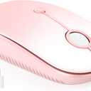 VssoPlor Type C Wireless Mouse, USB C MacBook Wireless Mouse Dual Mode 2.4G Cordless Mice with Nano USB and Type C Receiver Compatible with PC, Laptop, MacBook, ipad-Gradient Pink