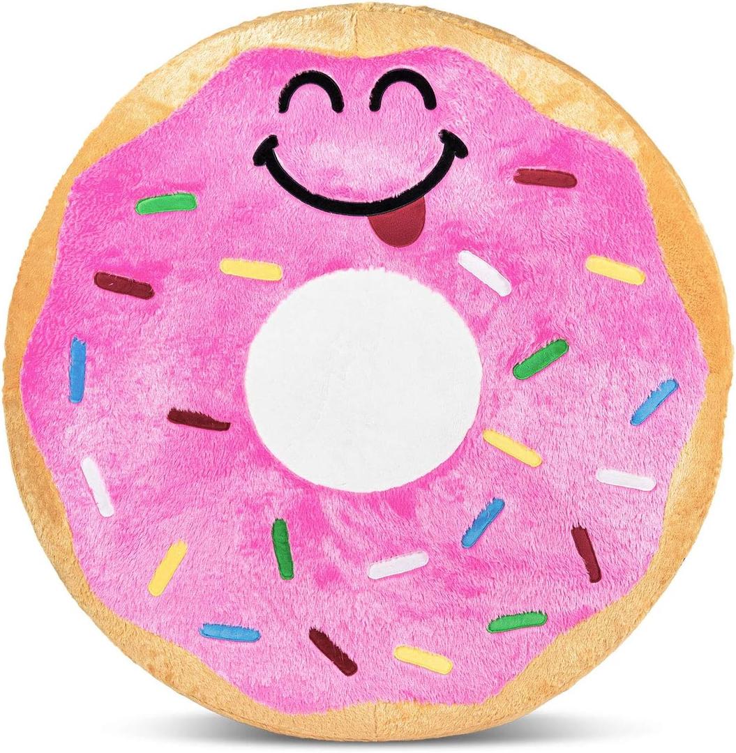 Good Banana Donut Floor Floatie, Kids Round Floor Pillow Seating, Soft Comfortable Cushion, Inflatable Seat, Fun & Colorful Decor for Bedroom, Playroom, Reading Nook, Living Room, & Dorm Room, Multi