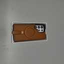 for Samsung Galaxy S25 Ultra Leather Case with Stand, Anti-Slip Grip Ring, Fits for MagSafe (Brown, S25 Ultra-6.9inch)