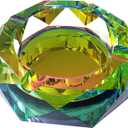 Large Ashtray Smokers Pretty Ash Tray Outdoors, Fancy Luxury Ashtray Cigar Holder for Women and Men 6" (Multi)