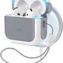 ESR for AirPods 4 Case, Compatible with AirPods 4th Generation Case (2024) (USB-C), Compatible with MagSafe, Drop Protection Cover with Lanyard, Magnetic Lid Lock, Orbit Hybrid Series, White