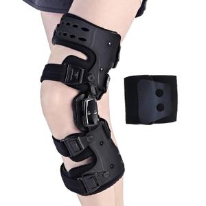 OA Unloader Knee Brace - Arthritis Pain Relief, Osteoarthritis, Bone on Bone Knee Joint Pain, Cartilage Defect Repair, Avascular Necrosis Hinged,Degeneration (Black Left Upgrades)