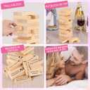 Lust Tower Game for Couples, 54pcs Wooden Naughty Block Stacking Game, Fun Date Night Ideas for Adults, DIY Blocks for Custom Challenges, Romantic Gifts for Her with Greeting Card