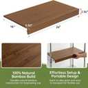 Wire Shelf Covers, Bamboo Wire Rack Covers (4PCS, 24" W x 16" D) Walnut