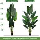 YEPDIN Artificial Bird of Paradise Plant 6 Ft Tall Fake Banana Leaf Plant for Indoors and Outdoors,Faux Palm Tree with Plastic Pot for Office and Home Decor,L1802PCS