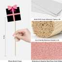 Birthday Photo Booth Props Kit - Happy Birthday Party Favors Supplies Bday Party Decoration Set with Real Glitter Cute Bday Designs for Women - Easy to Assemble 30 Pieces (Rose Gold)