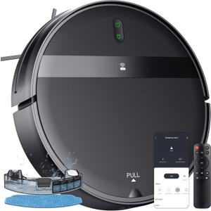 Robot Vacuum and Mop Combo, WiFi/Alexa/App, Smart Robotic Vacuum Cleaner, Ultra-Slim & Quiet, Tangle-Free, Auto Recharge, Robot Vacuum Cleaner for Pet Hair/Carpet/Hard Floor