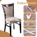 6 Pack Plastic Dining Chair Covers, Waterproof Clear Plastic Kitchen Chair Protectors W/21 x D/18 Inch Keep Your Chairs Safe from Water Dust Stain and Pet Claws Fits 16-23"