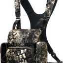 Binocular Harness Chest Pack: Waterproof Bino Case with Rangefinder Pocket for Birdwatching and Hiking (Large, Camo)