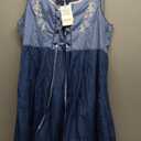 JASAMBAC Women's German Dirndl Dress Costumes 3 Pieces for Oktoberfest Carnival (2XL. Gray Blue)