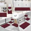 Smiry Luxury Chenille Bathroom Rugs 24x16, Extra Soft and Absorbent Shaggy Bath Mat, Machine Washable, Non-Slip Plush Carpet Runner for Tub, Shower, and Floor, Home Decor Accessories, Burgundy