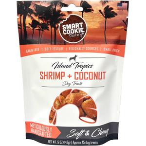 Smart Cookie All Natural Soft Dog Treats - Shrimp & Coconut - Healthy Dog Treats for Allergies, Sensitive Stomachs - Chewy, Grain Free, Human-Grade, Made in The USA - 5oz Bag, 1 Pack