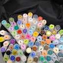 Caliart Markers, 100 Colors Dual Tip Art Markers Sketch Pens Permanent Alcohol Based, with Case for Adult Kids Halloween Drawing Sketching (White Barrel)