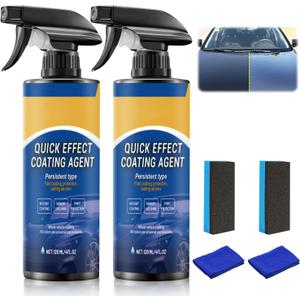 2Pcs Advanced Car Quick-Acting Coating Agent Spray, Car Coating Spray, 2025 New Quick Effective Coating Spray,Car Scratch Wax Polish Spray Waterless Wash, Oil Film Emulsion Glass Cleaner