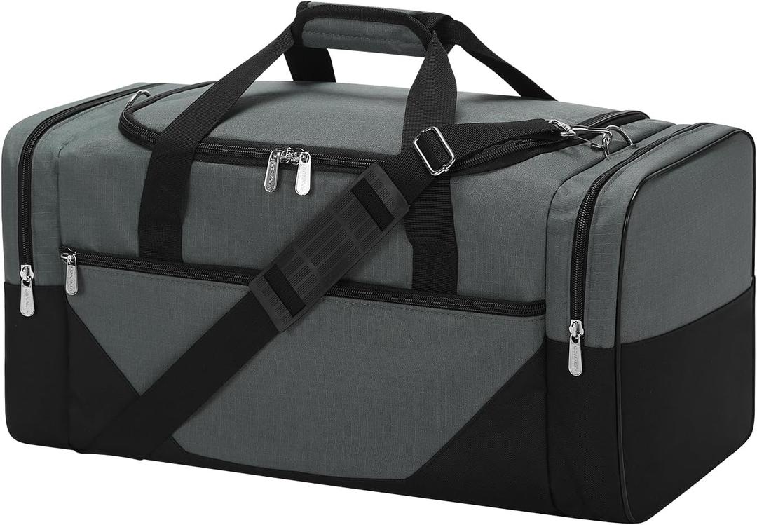 Gym Bag Sport Duffle Bag for Men - 21 in Weekender Travel Bag with Trolley Sleeve (Gray)