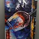 JKWALL77 Graffiti Wall-Art - Red Wine Decor For Kitchen - Canvas Art Wall Decor For Living Room Ready To Hang Size 40" x 20"