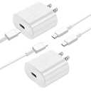 2-Pack USB-C Power Supply Cord Fast Charger for MacBook Air 13 12 inch Retina 2022/2021/2020/2019 2018 M1 A2337 A2179 A1932 for iPad Pro 12.9 Gen 4/3 Air 4th 5th,Mini 6th,45W 30W USB C to C Cable