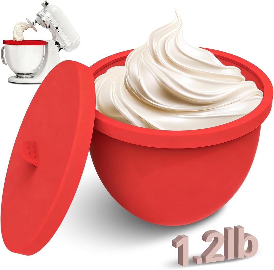 Thickened & Upgraded Silicone Liners for Kitchen Tilt-Head 5 Qt Mixers, Mixing Bowl Insert with Lids Compatible with Tilt-Head & Bowl-Lift Stand Mixers,Eliminate Replacement Bowl Needs(red)