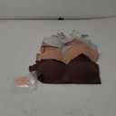 DEANGELMON V Neck Bra Padded Seamless Adjustable Straps Bralettes Everyday Basic Sleeping Bras Multiple Pack (Large, Brown,gray,apricot,pink)