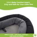 COOLBEBE Upgraded 3-in-1 Babybody Support for Newborn Infant Toddler - Extra Soft Car Seat Insert Cushion Pad, Perfect for Carseats, Strollers, Swings, Black