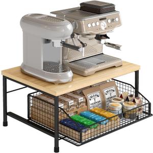 Funecy Coffee Pod Drawer Holder,Coffee Machine Storage Rack,Home Kitchen Counter Coffee Bar Organizer,Storage Basket Drawer (Black)