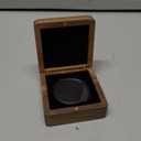 Single Walnut Wood Challenge Coin Presentation Display Box Storage Case Square 8cm and Plastic Coin Capsules with Adjustable Gasket