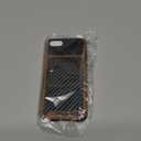 TENDLIN Compatible with iPhone SE 2022/SE 2020/8/7 Case Wood Grain Carbon Fiber Texture Design Leather Hybrid Slim Case Black