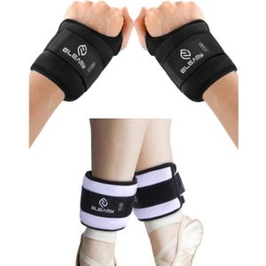 1 pair wrist weights with thumb loops and 1 pair ankle weightstotal 1lb*4