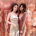 KIKEVITE Bachelorette Party Decorations I Rose Gold Curtain, Stripper Man Hanging Swirls & Banner for Birthday Wedding Engagement Bridal Shower