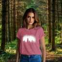 Hiking Shirts Women Nature T-Shirt Outdoor Camping Tee Tops (Pink, XL)